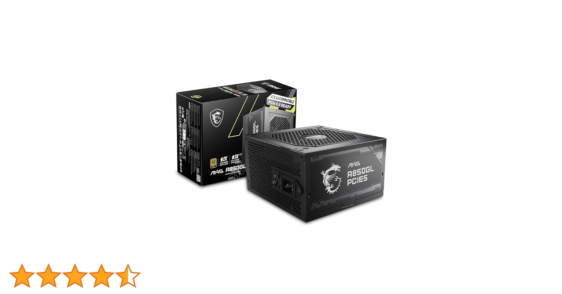 Amazon | MSI MAG A850GL PCIE5 PC電源ユニット 850W ATX3.1/PCIe 5.1